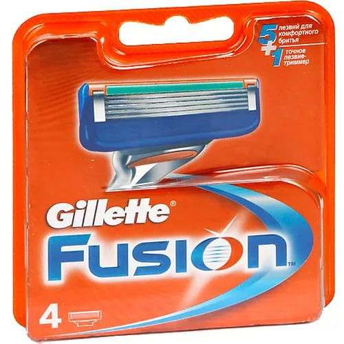 GILETТE FUSION Сменные кассеты для бритья 4 штуки