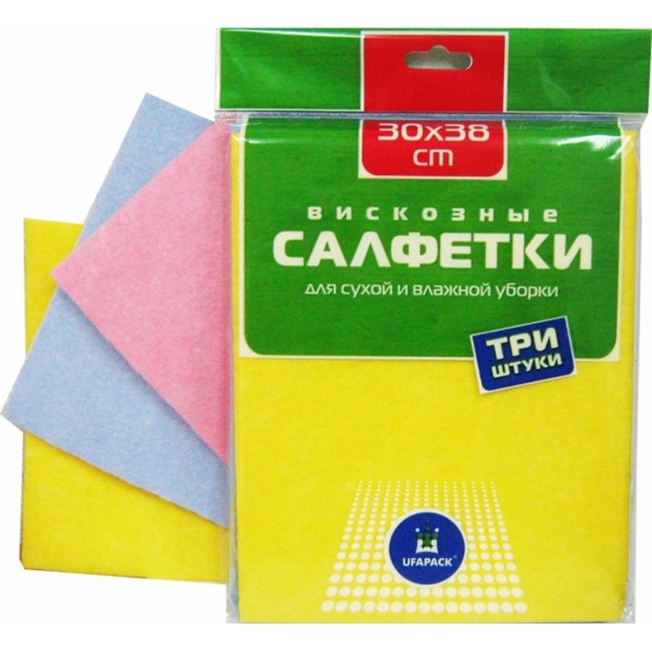 УфаПак Салфетка вискозная 38*30 (3 шт.) (30) СВ3 